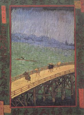 Vincent Van Gogh Japonaiserie:Bridge in the Rain (nn04) Germany oil painting art